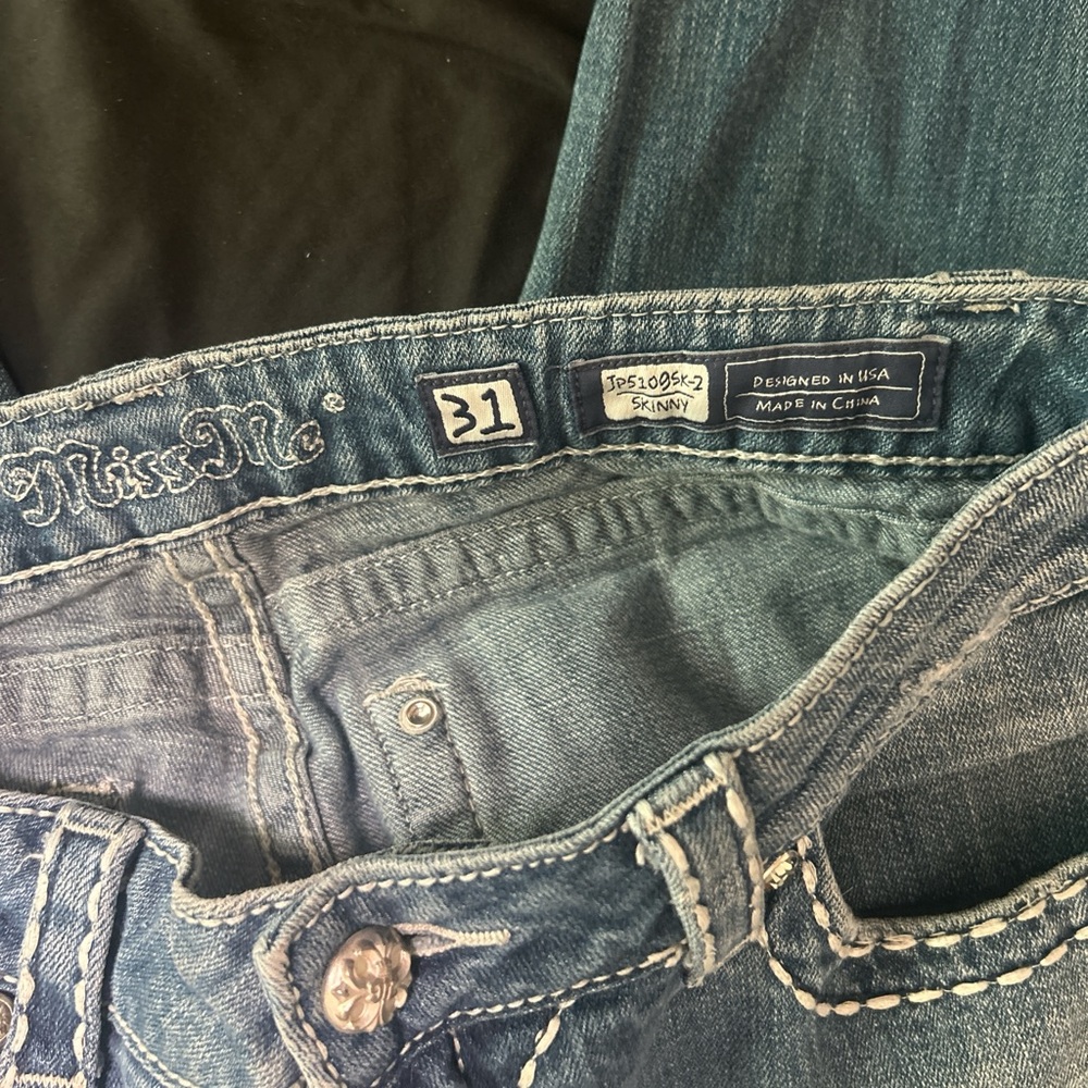 Miss Me Blue Skinny Jeans